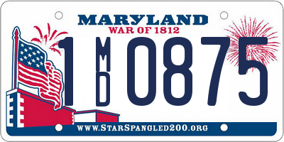 MD license plate 1MD0875