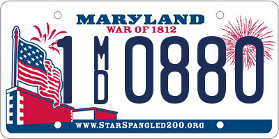 MD license plate 1MD0880