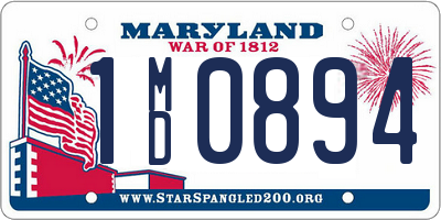 MD license plate 1MD0894