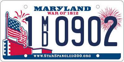 MD license plate 1MD0902