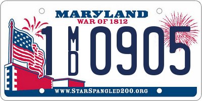 MD license plate 1MD0905