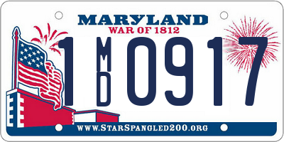 MD license plate 1MD0917