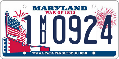 MD license plate 1MD0924