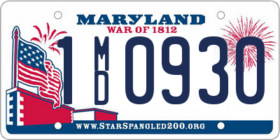 MD license plate 1MD0930