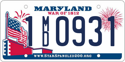 MD license plate 1MD0931