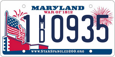 MD license plate 1MD0935