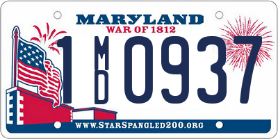 MD license plate 1MD0937