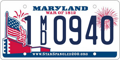 MD license plate 1MD0940