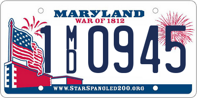 MD license plate 1MD0945