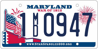 MD license plate 1MD0947