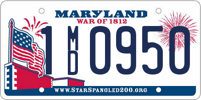 MD license plate 1MD0950