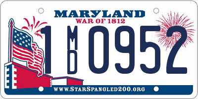 MD license plate 1MD0952