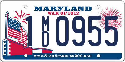 MD license plate 1MD0955