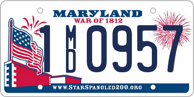 MD license plate 1MD0957