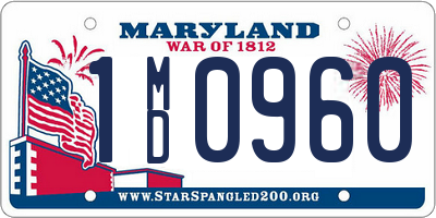 MD license plate 1MD0960