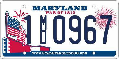 MD license plate 1MD0967