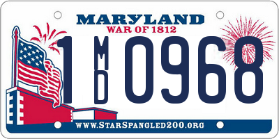 MD license plate 1MD0968