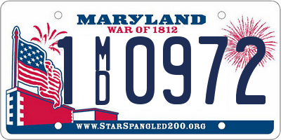 MD license plate 1MD0972