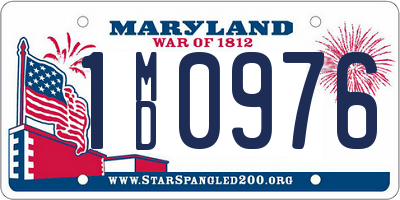 MD license plate 1MD0976