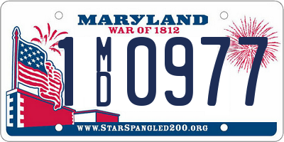 MD license plate 1MD0977