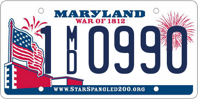 MD license plate 1MD0990