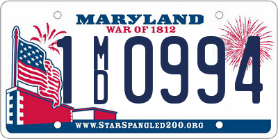 MD license plate 1MD0994