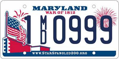 MD license plate 1MD0999