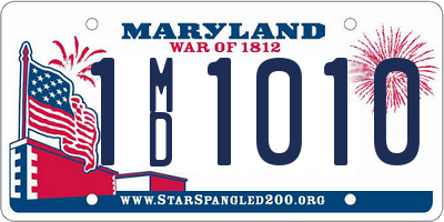 MD license plate 1MD1010