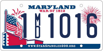 MD license plate 1MD1016