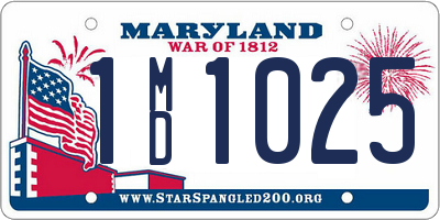 MD license plate 1MD1025