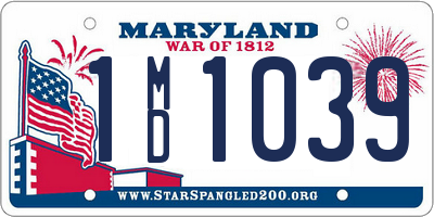 MD license plate 1MD1039