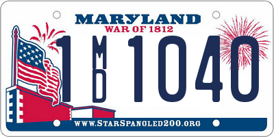 MD license plate 1MD1040