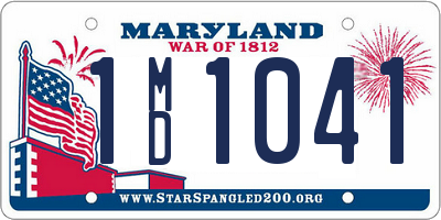 MD license plate 1MD1041