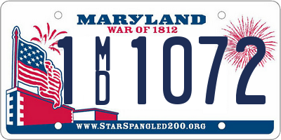 MD license plate 1MD1072