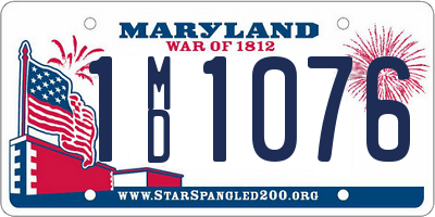 MD license plate 1MD1076