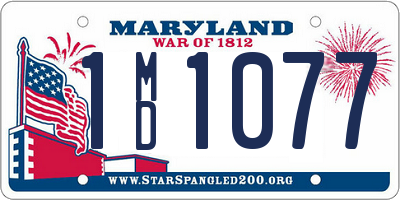 MD license plate 1MD1077