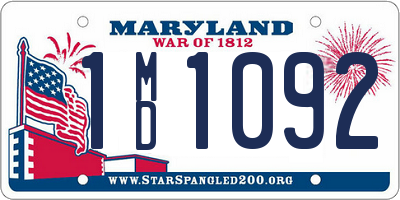 MD license plate 1MD1092