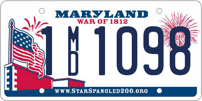 MD license plate 1MD1098