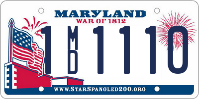 MD license plate 1MD1110