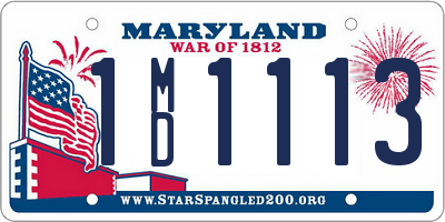 MD license plate 1MD1113