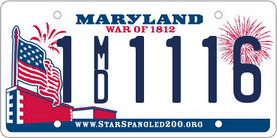 MD license plate 1MD1116