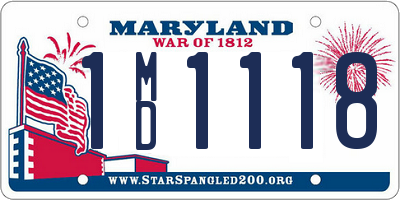 MD license plate 1MD1118