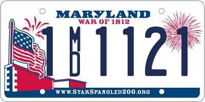 MD license plate 1MD1121