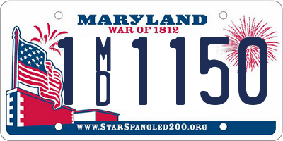 MD license plate 1MD1150