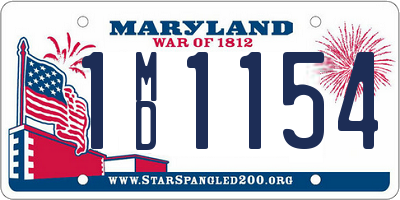 MD license plate 1MD1154