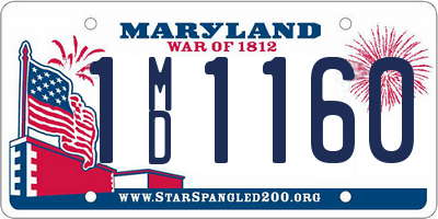 MD license plate 1MD1160