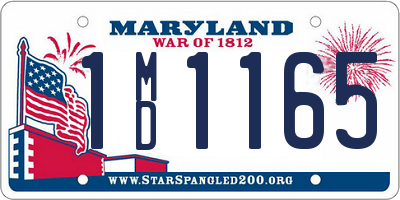 MD license plate 1MD1165