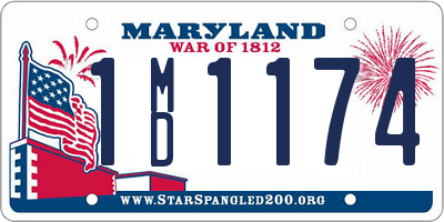 MD license plate 1MD1174