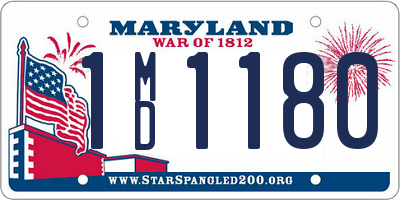 MD license plate 1MD1180