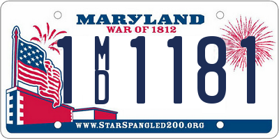 MD license plate 1MD1181